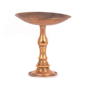 VB. SET 2 PZ. ALZATA OVALE GAMBO BASSO 38X30H36 oro-antico (Cod. 42391-01)