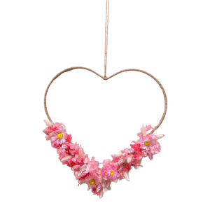 CORONCINA CUORE FIORI SECCHI D35 CM  (Cod. 42362-01)