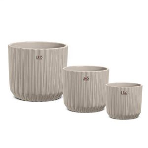 SET 3 VASI TRIS SHANTI D21,5 H17,5-D17 H13,8-D13,5 H12 tortora-matt (Cod. 42288-03)