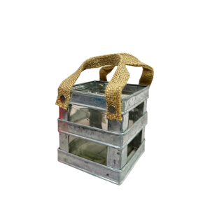 CUBO METALLO CON PORTA TELAIO IN VETRO D7.5 H7.5  (Cod. 22357-01)