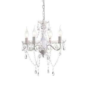 LAMPADARIO A SOSPENSIONE 4 LUCI BIANCO D38 H42 bianco (Cod. 42342-01)