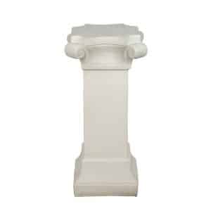 VB. COLONNA ROMANA LISCIA QUADRA VETRORESINA 39X39 H78 bianco-sabbia (Cod. 42377-01)