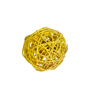 SET 6 PZ. SFERA RATTAN D7 CM  giallo (Cod. 14825-02)