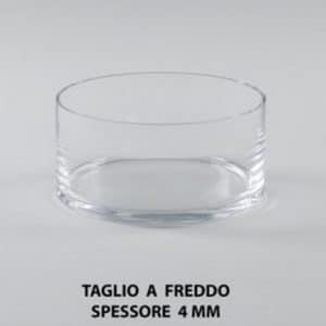 CIOTOLA VETRO TAGLIO FREDDO D25 H10 CM /SPESS. 4MM  (Cod. 42490-01)