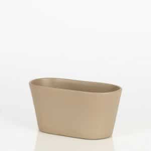 PORTAVASO CERAMICA PER 2 VASI ORCHIDEA 12 CM nocciola (Cod. 40360-05)
