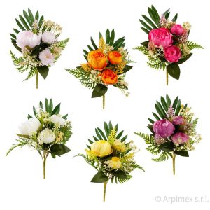 SET 12 PZ. FRONTALE 3 PEONIE 32 CM colori-assortiti (Cod. 42464-01)