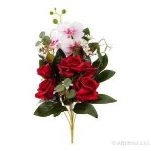 FRONTALE ROSE E ORCHIDEE 52 CM rosso (Cod. 42463-01)