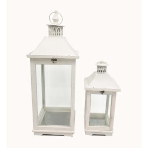 VB. SET 2 LANTERNE 18X18 H41,3- 25X25H67 bianco (Cod. 42428-02)