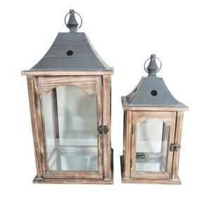VB. SET 2 LANTERNE 19X19 H40,5 - 26X26 H54 naturale (Cod. 42424-01)