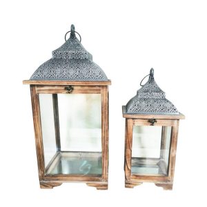 VB. SET 2 LANTERNE 19X19 H40,5 - 26X26 H54 naturale (Cod. 42425-01)