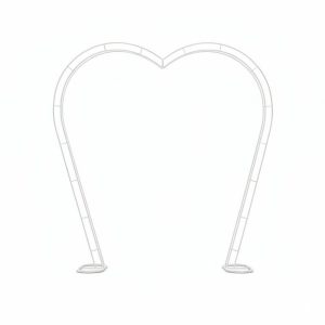 VB. ARCO SPOSI CUORE METALLO BIANCO 210 X H250   (Cod. 35733-01)
