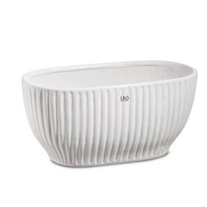 VASO KOLE PER DUE ORCHIDEE 26X13,5 H14 bianco (Cod. 42481-01)