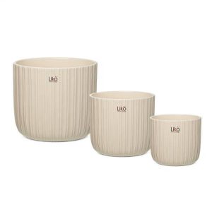 SET 3 VASI TRAVIS D21,5-D17-D13,5 CM crema-lucido (Cod. 42483-01)