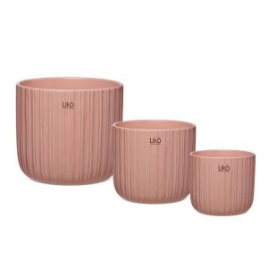 SET 3 VASI TRAVIS D21,5-D17-D13,5 CM malva-lucido (Cod. 42483-02)