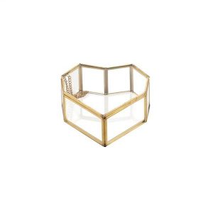 SCATOLA VETRO CUORE 9X9 H4 CM bordo-oro (Cod. 42485-01)