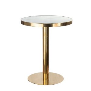 VB. TAVOLO STRUTTURA METALLO D60 H105 -oro-con-piano-finto-marmo-bia (Cod. 42433-01)