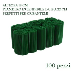 COPRIVASI PLISSE (SPECIALE CRISANTEMI) H18 D22 CM PZ100 verdi (Cod. 116-01)
