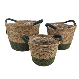 MIRATRADE SET 3 CESTI D25 H21-D22 H19-D17 H14 CM verde (Cod. 42093-02)