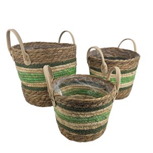 MIRATRADE SET 3 CESTI D25 H21-D23 H19-D20 H15 CM verde (Cod. 42105-02)