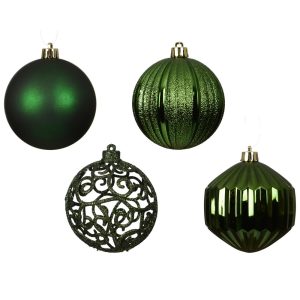 BOX 16 PZ. PALLINE DI NATALE MISTE D8 CM verde-bosco (Cod. 42528-01)