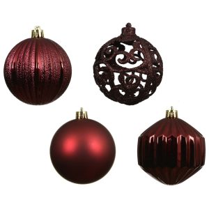BOX 16 PZ. PALLINE DI NATALE MISTE D8 CM vinaccia (Cod. 42528-03)