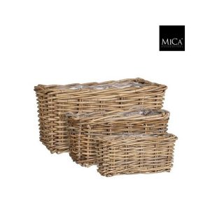 SET 3 CESTI MARCIA 40X23 H20 CM grigio (Cod. 42589-01)
