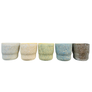 SET 5 VASI ROTONDI GLITTER colori-assortiti (Cod. 42586-01)