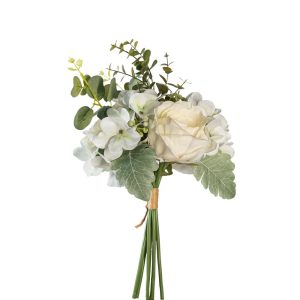 MAZZO DI ROSE, ORTENSIE E EUCALIPTO crema (Cod. 42553-01)