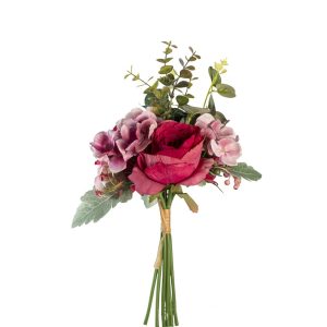 MAZZO DI ROSE, ORTENSIE E EUCALIPTO fucsia (Cod. 42553-03)