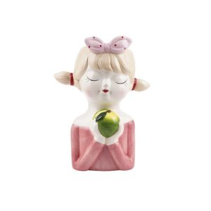 VISO BIMBA CON MELA H17X9X12 CM rosa (Cod. 42548-01)