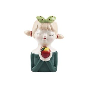 VISO BIMBA CON MELA H17X9X12 CM verde (Cod. 42548-02)