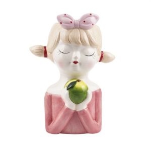 VISO BIMBA CON MELA H19X9,5X14 CM rosa (Cod. 42547-01)