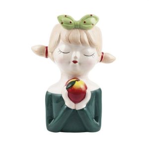 VISO BIMBA CON MELA H19X9,5X14 CM verde (Cod. 42547-02)