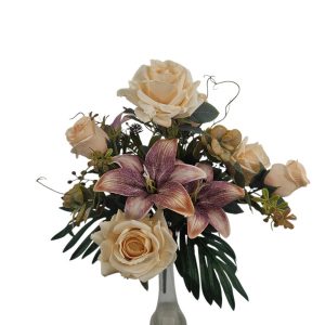 MIRATRADE MAZZO ROTONDO 14 FIORI MISTI H53 CM crema (Cod. 42145-02)