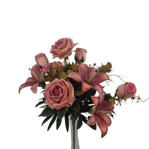 MIRATRADE MAZZO ROTONDO 14 FIORI MISTI H53 CM rosa (Cod. 42145-03)