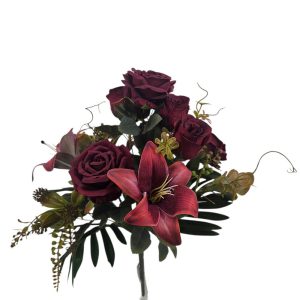 MIRATRADE MAZZO ROTONDO 14 FIORI MISTI H53 CM rosso (Cod. 42145-04)