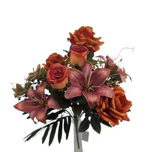 MIRATRADE MAZZO ROTONDO 14 FIORI MISTI H53 CM arancione (Cod. 42145-05)