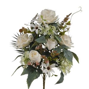 MIRATRADE MAZZO FRONTALE 11 FIORI MISTI H53 CM bianco (Cod. 42154-01)