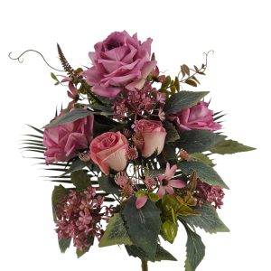 MIRATRADE MAZZO FRONTALE 11 FIORI MISTI H53 CM rosa (Cod. 42154-03)