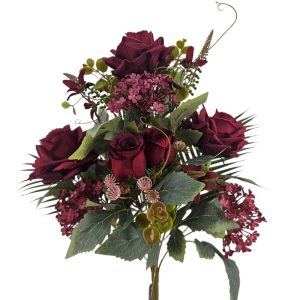 MIRATRADE MAZZO FRONTALE 11 FIORI MISTI H53 CM rosso (Cod. 42154-04)