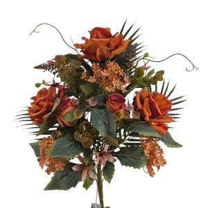 MIRATRADE MAZZO FRONTALE 11 FIORI MISTI H53 CM arancione (Cod. 42154-05)