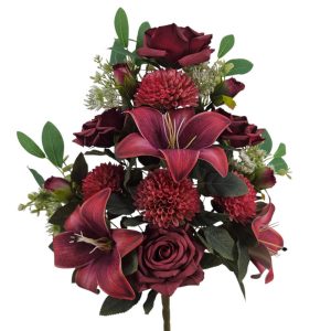 MIRATRADE MAZZO FRONTALE 15 FIORI MISTI H53 CM rosso (Cod. 42155-04)