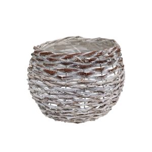 MIRATRADE CESTO TONDO D22 H19 CM marrone-sbiancato (Cod. 42085-01)