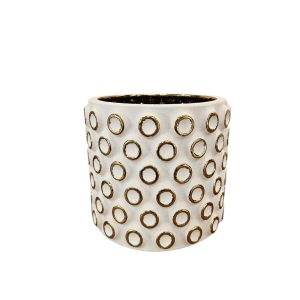 MIRATRADE VASO ANELLI CERAMICA D17 H15,5 CM bianco (Cod. 42129-01)