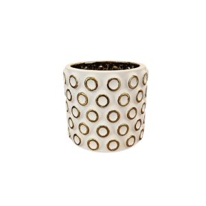 MIRATRADE VASO ANELLI CERAMICA D15 H13 CM bianco (Cod. 42130-01)