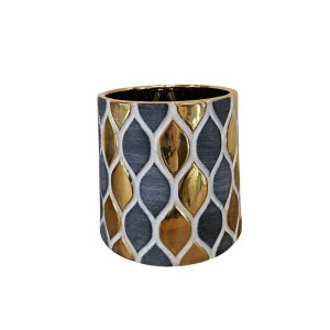 MIRATRADE VASO ROMBO CERAMICA D18 H16,5 grigio (Cod. 42131-01)