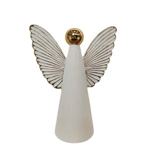 MIRATRADE ANGELO CERAMICA 28X13 H38,5 CM bianco-oro (Cod. 42138-01)
