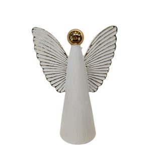 MIRATRADE ANGELO CERAMICA 23,5X11,5 H30 CM bianco-oro (Cod. 42139-01)