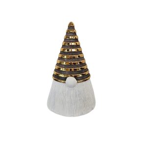 MIRATRADE BABBO NATALE CERAMICA D14 H23,5 CM bianco-oro (Cod. 42140-01)