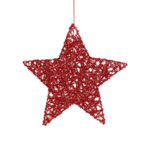STELLA GLITTER DA APPENDERE D25 CM rosso (Cod. 40825-03)